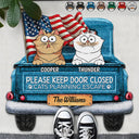 Pet Lovers,Cat Lovers,Happy - Cats Planning Escape Truck - Personalized Custom Shaped Doormat