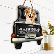 Cat Lovers,Pet Lovers,Pet Couple,Family - Cats Planning Escape Truck 3D Effect - Personalized Custom Shaped Wood Sign