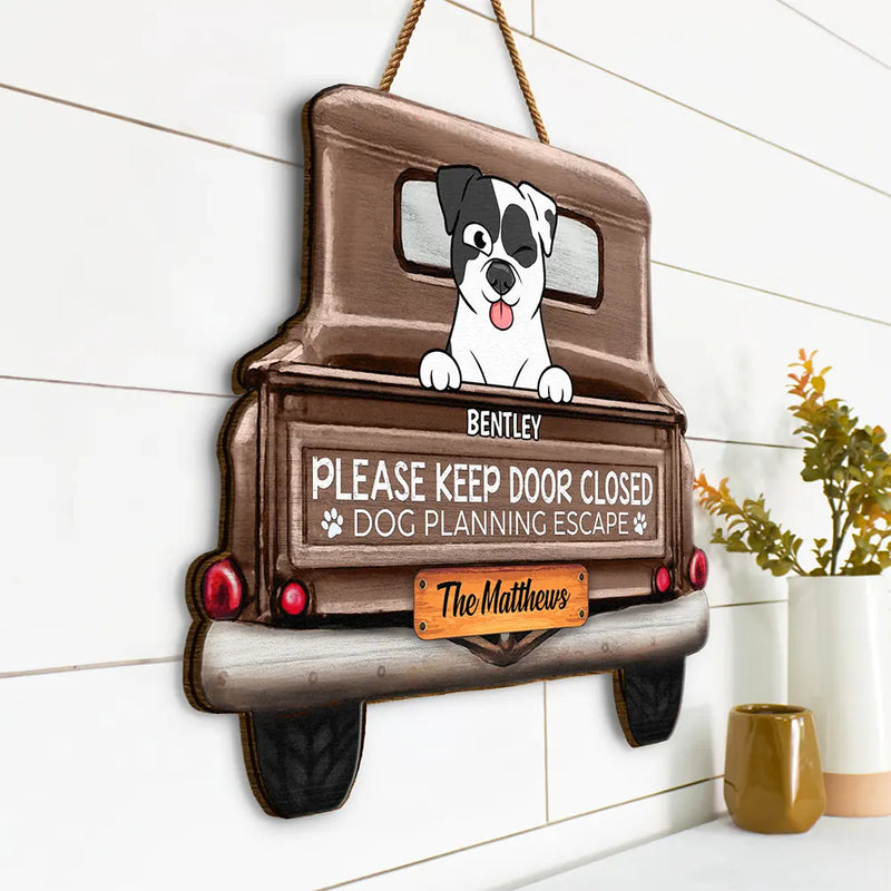 Cat Lovers,Pet Lovers - Cats Planning Escape Trunk - Personalized Custom Shaped Wood Sign