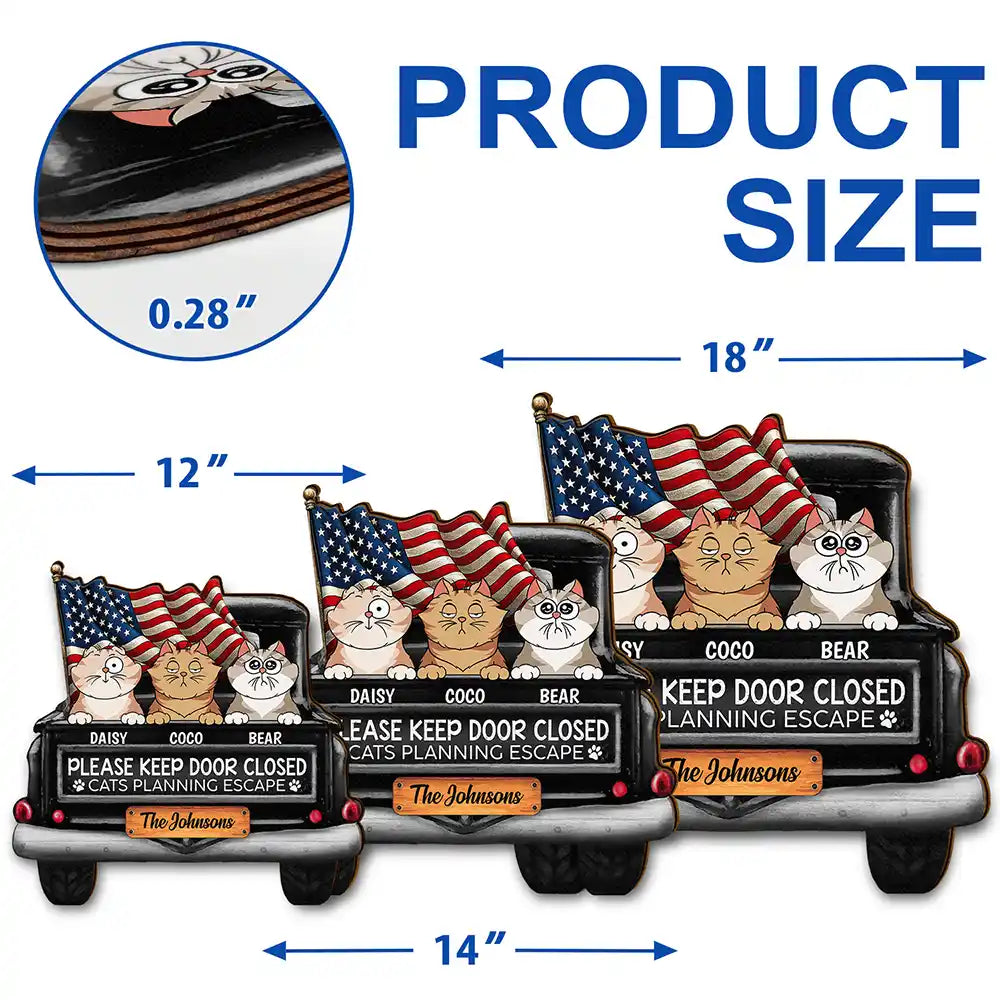 Cat Lovers,Pet Lovers - Cats Planning Escape Trunk - Personalized Custom Shaped Wood Sign