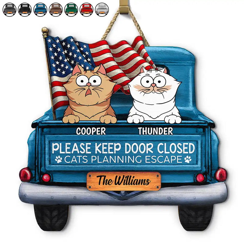 Cat Lovers,Pet Lovers - Cats Planning Escape Trunk - Personalized Custom Shaped Wood Sign