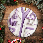 Gift For Yourself,Gift For Women,Gift For Men,Nurse,Happy,Christmas - Celebrate A Special Medical Professional - Personalized Circle Ceramic Ornament