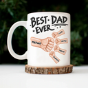 Gift For Father,Top Market,Gift For Grandpa,Afro Dad,Non-Eng,Icon,Confident - Ceramic Hand Punch Best Dad Ever - Personalized Mug