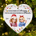 Funny,Christmas,Gifts For Colleagues,Gift For Bestie - Chance Made Us Colleagues - Personalized Custom Shaped Acrylic Ornament
