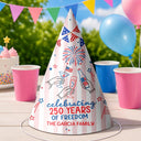 America 250th,Independence Day,Family,Proud,Custom Text - Cheers To 250 Years Anniversary - Personalized Party Hats