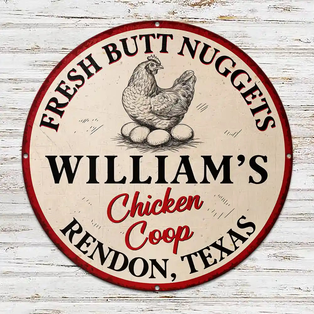 Funny,Farm,Gift For Yourself,Gift For Women,Gift For Men - Chicken Coop Farm Fresh Eggs - Personalized Custom Shaped Metal Sign