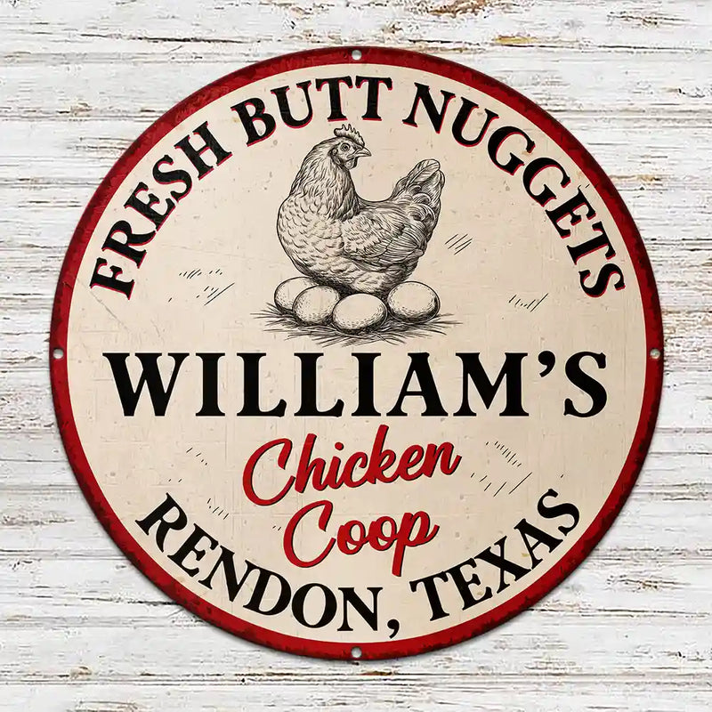Funny,Farm,Gift For Yourself,Gift For Women,Gift For Men - Chicken Coop Farm Fresh Eggs - Personalized Custom Shaped Metal Sign