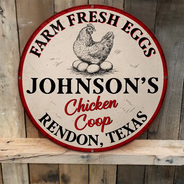 Funny,Farm,Gift For Yourself,Gift For Women,Gift For Men - Chicken Coop Farm Fresh Eggs - Personalized Custom Shaped Metal Sign