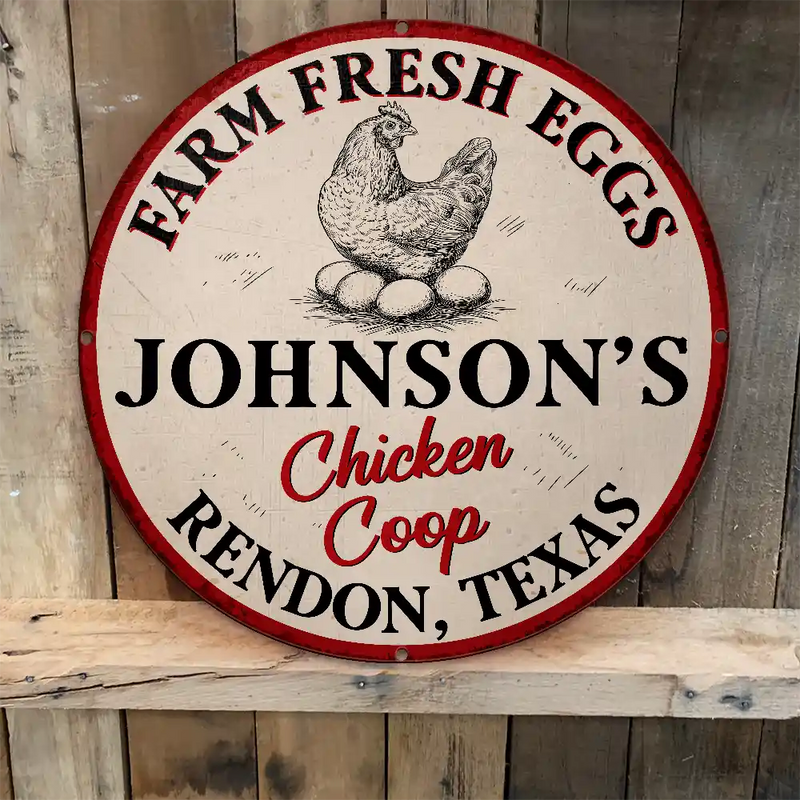 Funny,Farm,Gift For Yourself,Gift For Women,Gift For Men - Chicken Coop Farm Fresh Eggs - Personalized Custom Shaped Metal Sign