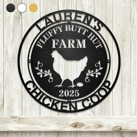 Chicken Coop Farm House - Personalized Cutout Metal Sign