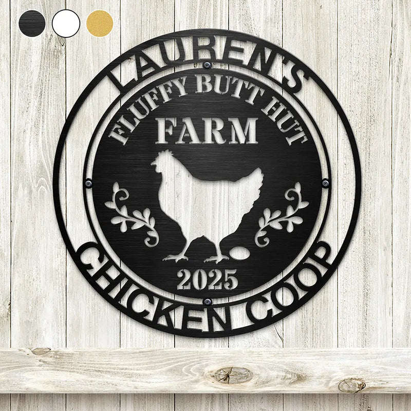 Funny,Farm,Gift For Yourself,Gift For Women,Gift For Men - Chicken Coop Farm House - Personalized Cutout Metal Sign