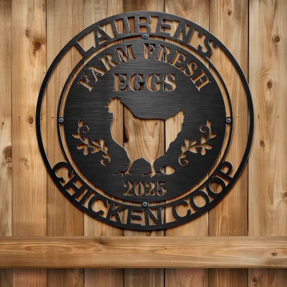 Funny,Farm,Gift For Yourself,Gift For Women,Gift For Men - Chicken Coop Farm House Farm Fresh Eggs - Personalized Cutout Metal Sign