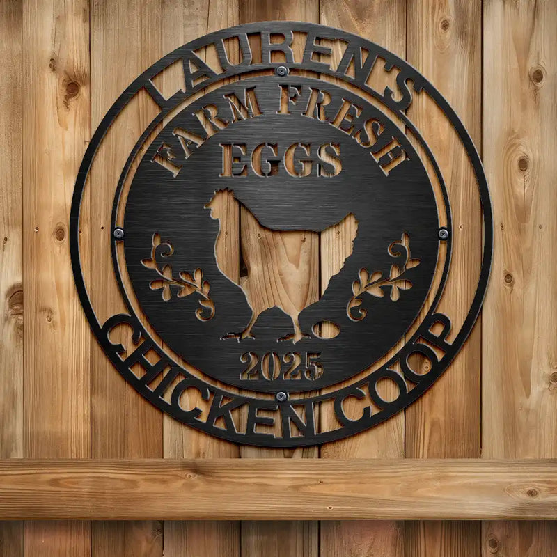 Funny,Farm,Gift For Yourself,Gift For Women,Gift For Men - Chicken Coop Farm House Farm Fresh Eggs - Personalized Cutout Metal Sign