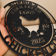 Funny,Farm,Gift For Yourself,Gift For Women,Gift For Men - Chicken Coop Farm House Farm Fresh Eggs - Personalized Cutout Metal Sign