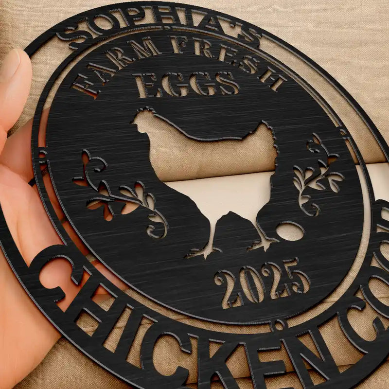 Funny,Farm,Gift For Yourself,Gift For Women,Gift For Men - Chicken Coop Farm House Farm Fresh Eggs - Personalized Cutout Metal Sign