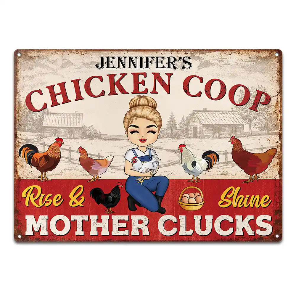 Chicken Coop Mother Cluckers - Personalized Classic Metal Signs