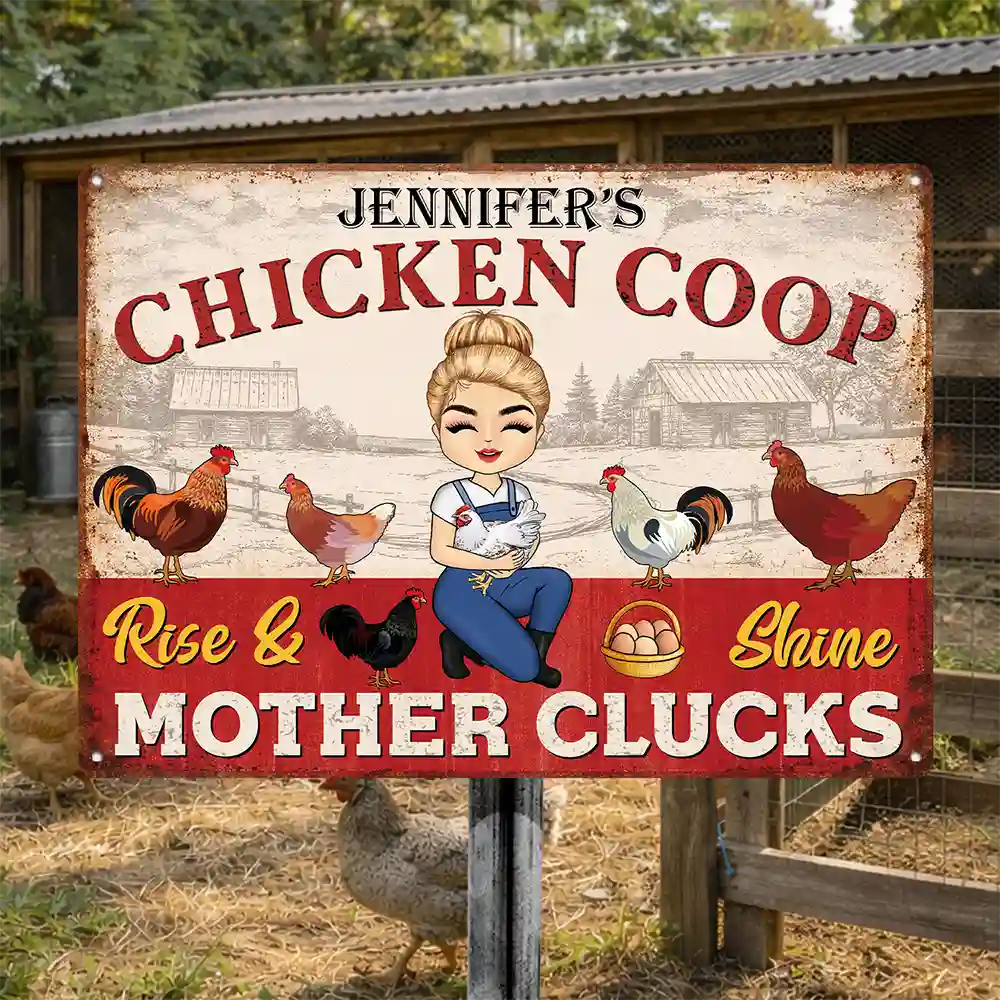 Chicken Coop Mother Cluckers - Personalized Classic Metal Signs