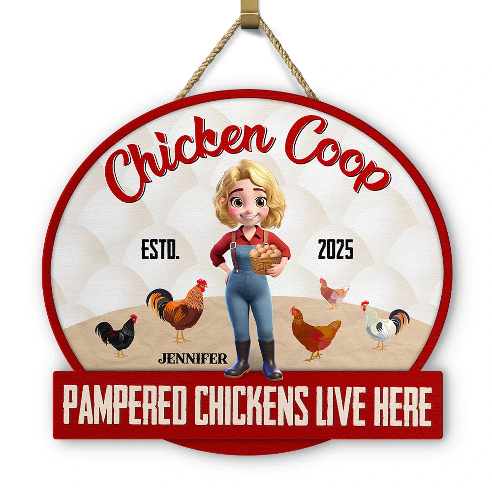 Chicken Coop Pampered Chickens Live Here - Personalized Custom Shaped ...