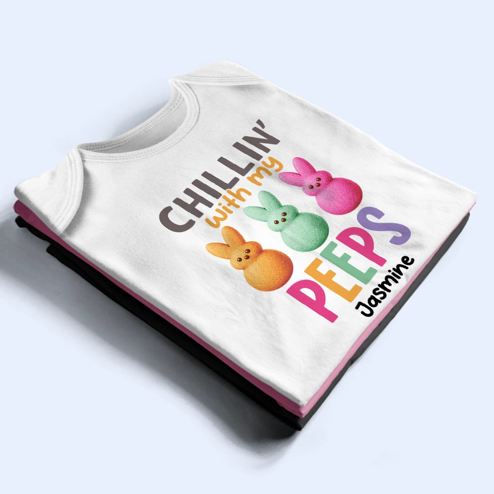 New baby, Gift For Kids, Pregnant Mom, New Dad, New Mom, Parents, Funny - Chilling With My Peeps - Personalized Baby Onesie