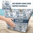 Summer,Happy,Dog Lovers,Dog Mom,Cat Lovers,Pet Lovers - Chinoiserie Toile Dog Cat - Personalized Beach Bag