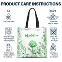 Back To School,Teacher - Chinoiserie Toile Art With Birth Month Flower - Personalized Tote Bag