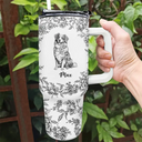 Dog Lovers,Pet Lovers - Chinoiserie Toile Dog - Personalized 40oz Tumbler With Straw