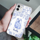 Dog Lovers,Pet Lovers,Happy - Chinoiserie Toile Dog - Personalized Clear Phone Case