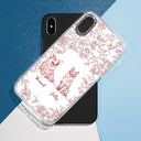 Dog Lovers,Pet Lovers,Happy - Chinoiserie Toile Dog - Personalized Clear Phone Case