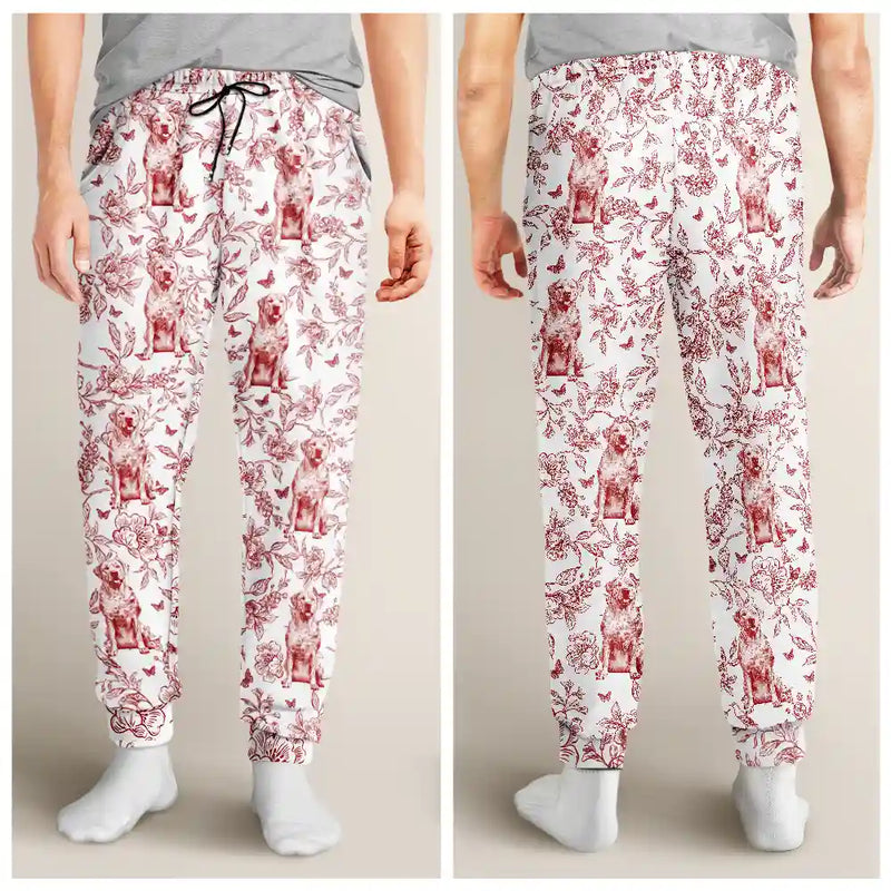 Dog Lovers,Pet Lovers,Happy - Chinoiserie Toile Dog - Personalized Pajama Pants