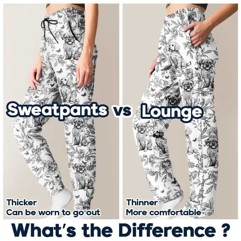 Dog Lovers,Pet Lovers,Happy - Chinoiserie Toile Dog - Personalized Pajama Pants