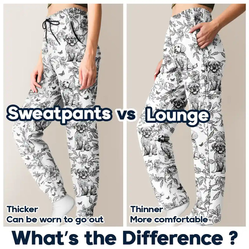 Dog Lovers,Pet Lovers,Happy - Chinoiserie Toile Dog - Personalized Pajama Pants