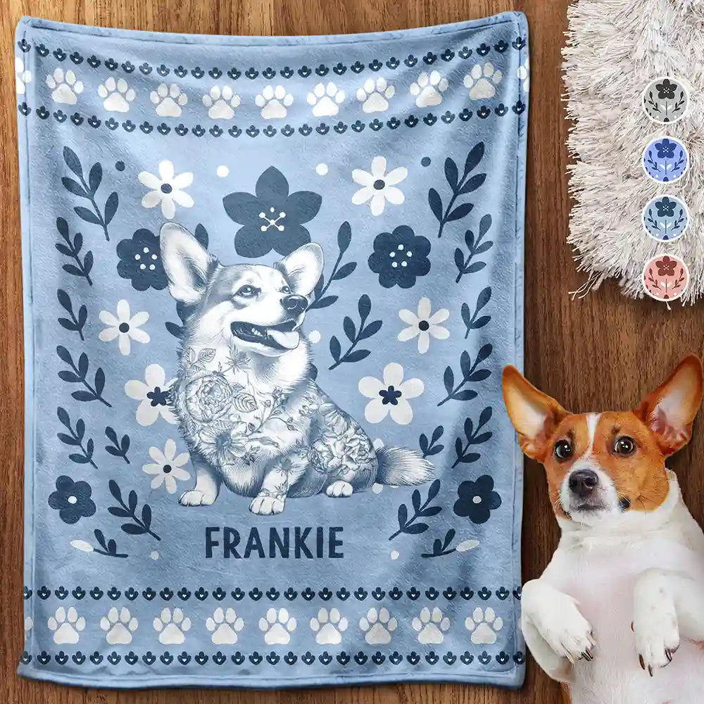 Chinoiserie Toile Dog - Personalized Pet Blanket