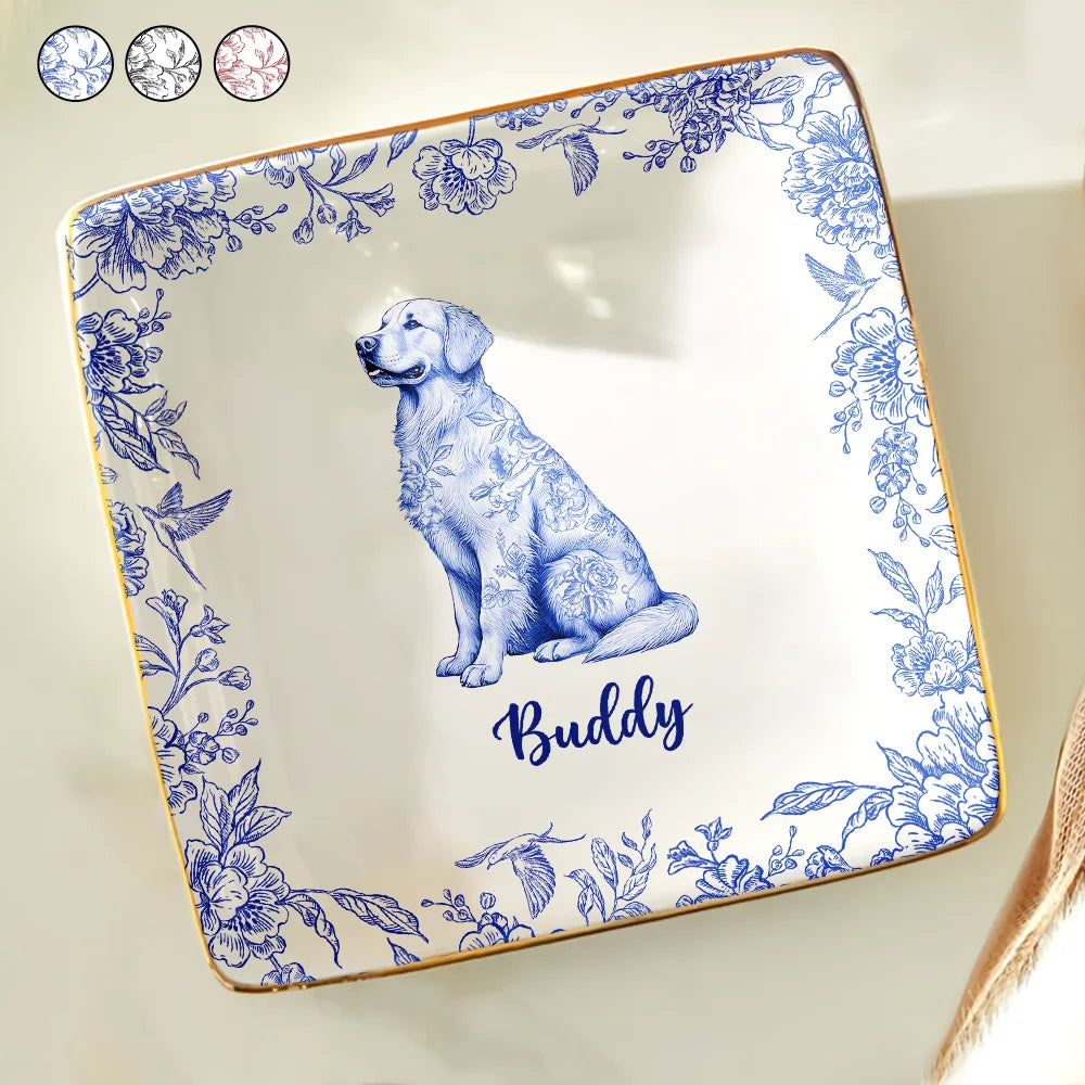Chinoiserie Toile Dog - Personalized Ring Dish