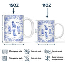 Dog Lovers,Pet Lovers,Happy - Chinoiserie Toile Dog - Personalized White Edge-to-Edge Mug