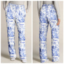 Dog Lovers,Pet Lovers,Happy,Cat Lovers -  Chinoiserie Toile Dog Cat - Personalized Pajama Pants