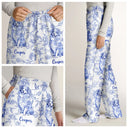 Dog Lovers,Pet Lovers,Happy,Cat Lovers -  Chinoiserie Toile Dog Cat - Personalized Pajama Pants