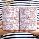 Dog Lovers,Cat Lovers,Pet Lovers,Happy - Chinoiserie Toile Dog Cat - Personalized White Edge-to-Edge Mug