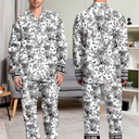 Happy,Dog Lovers,Dog Mom,Cat Lovers,Pet Lovers - Chinoiserie Toile Dog Mom - Personalized Long Pajamas Set