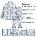 Happy,Dog Lovers,Dog Mom,Cat Lovers,Pet Lovers - Chinoiserie Toile Dog Mom - Personalized Long Pajamas Set