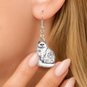 Pet Mom,Pet Lovers,Happy - Chinoiserie Toile Dog Mom Cat Mom Cutout - Personalized Acrylic Earrings