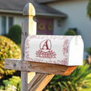 Family, Christmas - Chinoiserie Toile Monogram And Family Name - Personalized Mailbox Cover