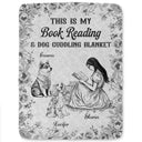 Reading,Gift For Women,Dog Lovers,Dog Mom,Pet Lovers,Pet Mom,Happy,Christmas - Chinoiserie Toile My Book Reading And Dog Cuddling - Personalized Fleece Blanket, Sherpa Blanket