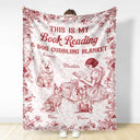 Reading,Gift For Women,Dog Lovers,Dog Mom,Pet Lovers,Pet Mom,Happy,Christmas - Chinoiserie Toile My Book Reading And Dog Cuddling - Personalized Fleece Blanket, Sherpa Blanket