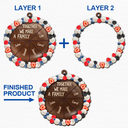 Family,Gift For Bestie,Happy,Christmas - Chocolate Cake Family Custom Names - Personalized 2-Layered Wooden Ornament