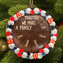 Family,Gift For Bestie,Happy,Christmas - Chocolate Cake Family Custom Names - Personalized 2-Layered Wooden Ornament