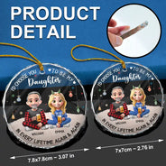 Christmas,Gift For Mother,Mom - Daughters (Adult),Dad - Daughters (Adult),Happy - Choose You To Be My Daughter - Personalized Circle Glass Ornament