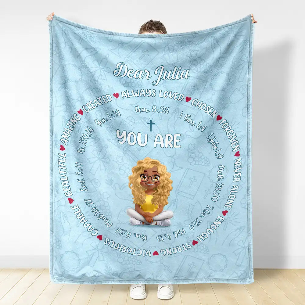 Christmas,Christian,Gift For Yourself - Christian Affirmation Bible Verse - Personalized Fleece Blanket, Sherpa Blanket