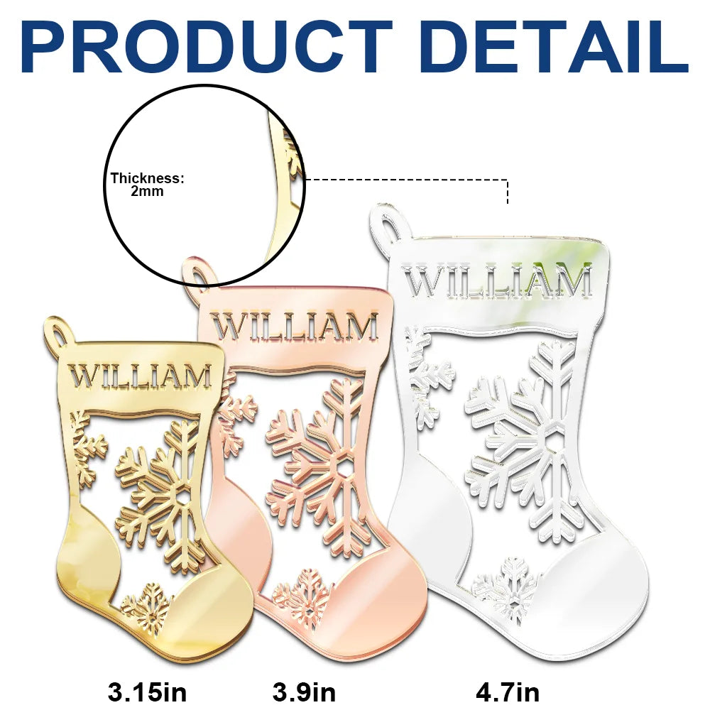 Gift For Couples,Gift For Husband,Gift For Wife,Gift For Boyfriend,Gift For Girlfriend,Gift For Yourself,Gift For Women,Gift For Men,Family,Love,Christmas - Christmas Family Stockings - Personalized DIY Mirror Acrylic Ornament