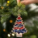 Independence Day,America 250th,Christmas,Proud,Family,Custom Text - Christmas Family United Like Branches Rooted In Pride - Personalized 2-Layered Wooden Ornament