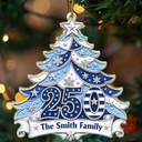 Independence Day,America 250th,Christmas,Proud,Family,Custom Text - Christmas Home For The Holidays - Personalized Custom Shaped Acrylic Ornament
